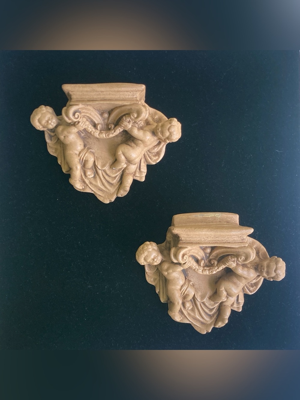Antique Cherub Wall Shelves (2)